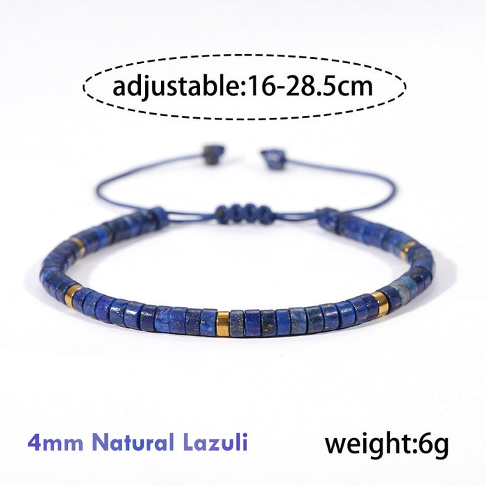 natural lapis lazuli bead bracelet navy blue