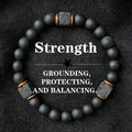 Natural lava stone bracelet men volcanic beads