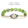natural peridot evil eye bracelet for women protection jewelry