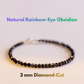 Natural Rainbow Eye Obsidian Bracelet – Visible Rainbow Sheen in Light