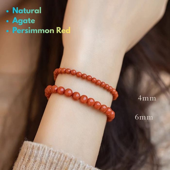 red agate energy bracelet protection minimal stretch design