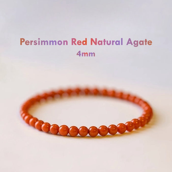 natural red agate bracelet healing crystal gemstone 4mm stackable