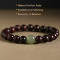 Natural Sandalwood & Hetian Jade Bracelet – Handcrafted Calming Jewelry