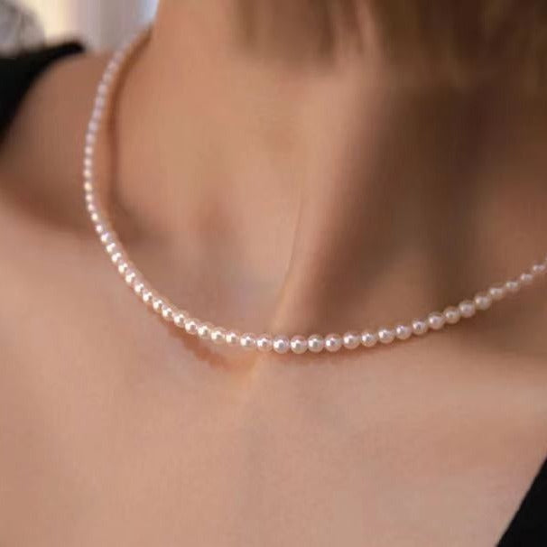 shell pearl necklace gold plated natural shell beads layering necklace
