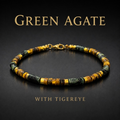 Natural Lapis Lazuli Bracelet for Men with Tiger Eye Gemstones