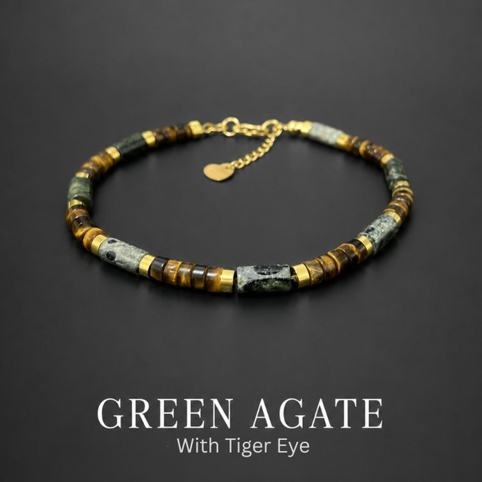 Genuine Lapis Lazuli and Tiger Eye Bracelet for Men