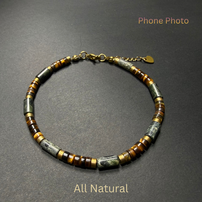 Natural Lapis Lazuli Bracelet for Men Flat Lay