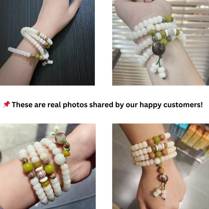 Handmade Bodhi Seed Mala Bracelet for Meditation & Spiritual Growth