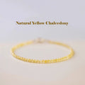 Natural Yellow Chalcedony Bracelet – 3mm Gemstone Jewelry