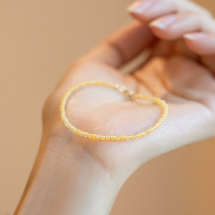Delicate Yellow Chalcedony Crystal Bracelet Accessory