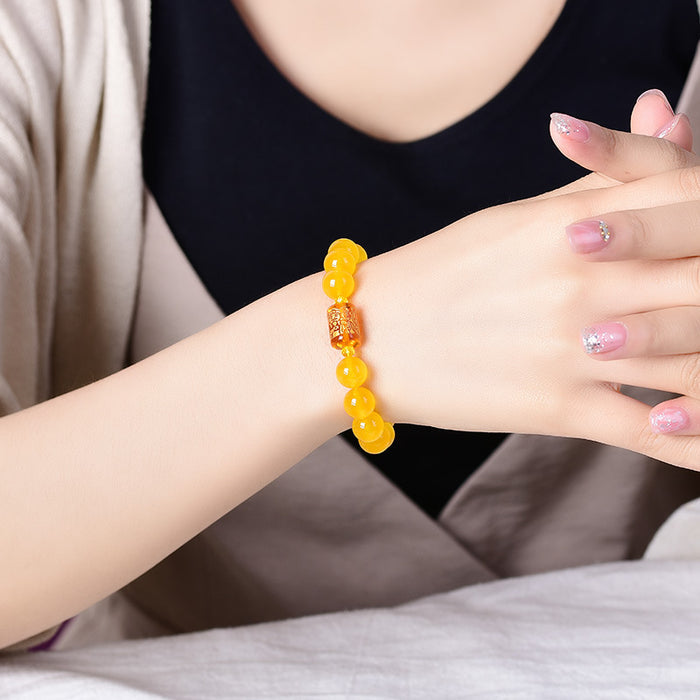 Yellow Chalcedony Wealth Bracelet for Prosperity & Confidence