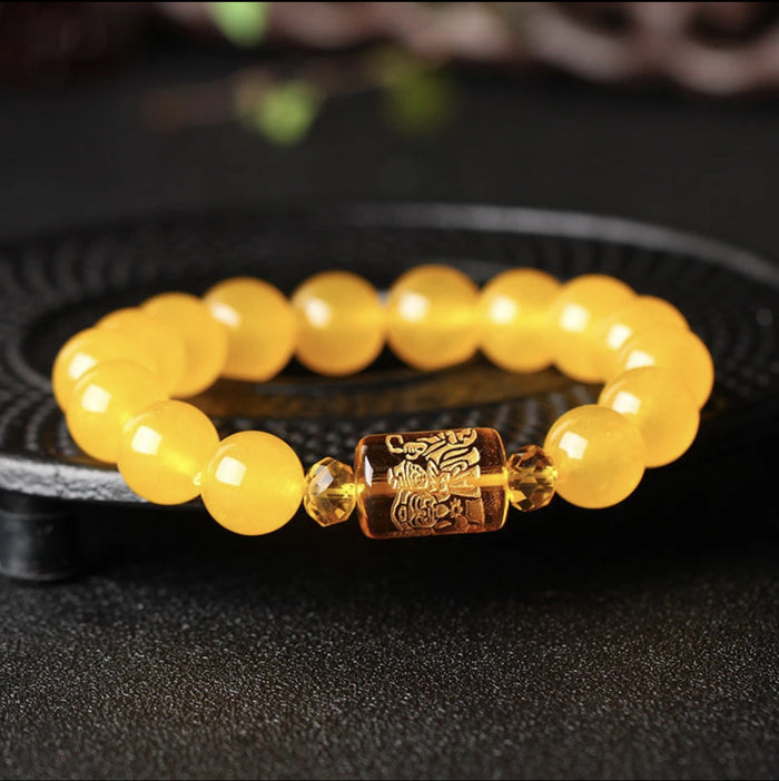 Natural Chalcedony Bracelet for Success and Balance