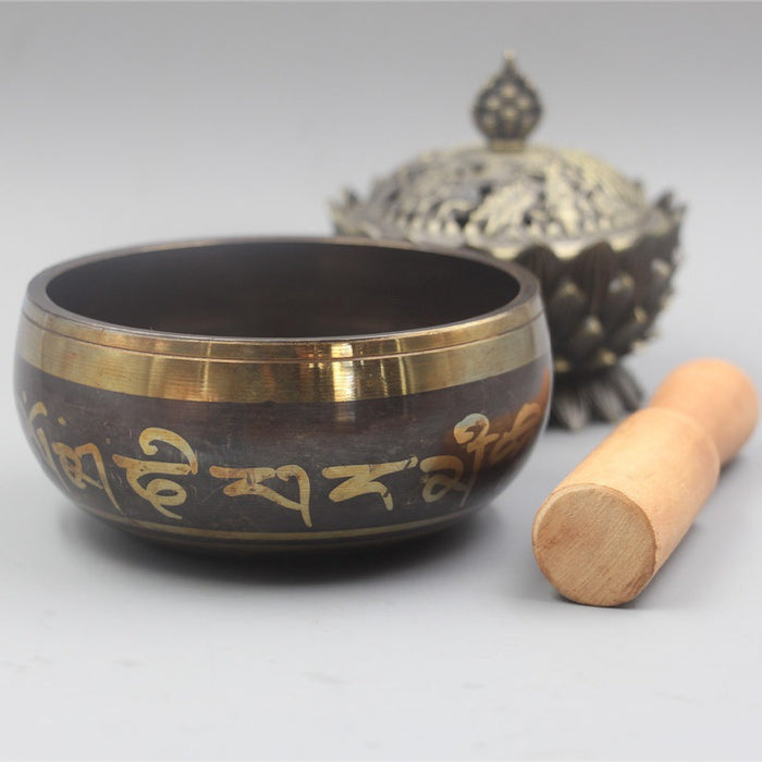 Tibetan Singing Bowl with Mallet and Cushion