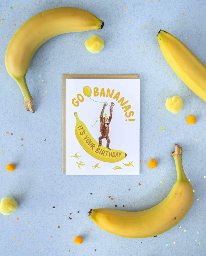 Orangutan Banana Birthday Card - The Regal Find