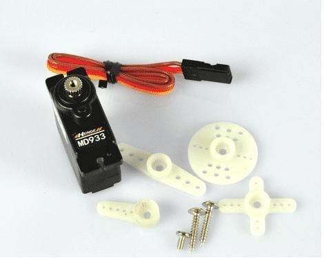 MD933 servo with cables, horns, and screws for UAV drone assembly