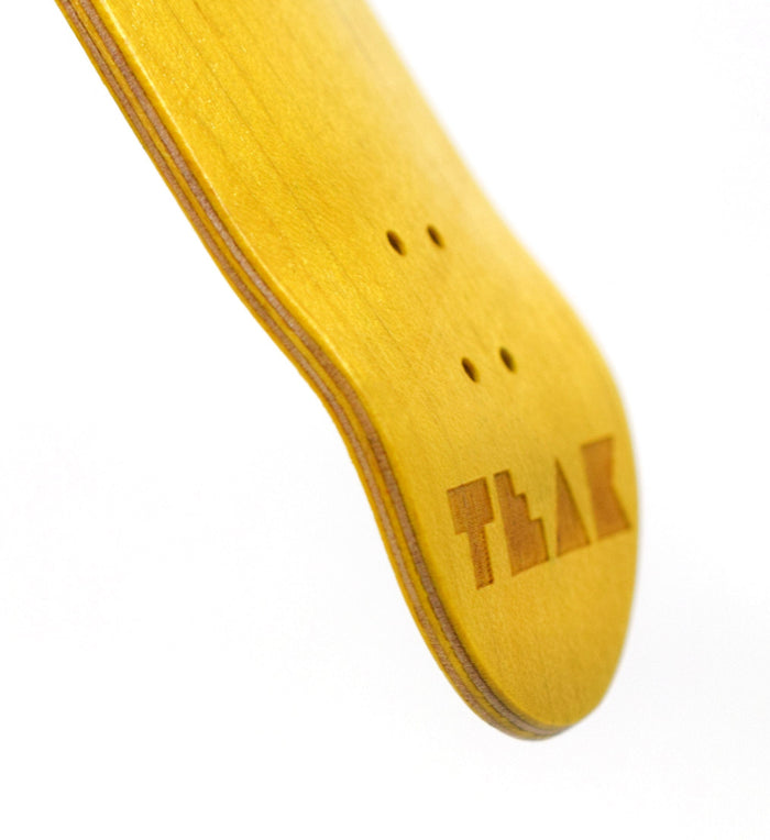 Teak Tuning PROlific Wooden 5 Ply Fingerboard Deck 32x95mm - Banana Yellow - with Color Matching Mid Ply