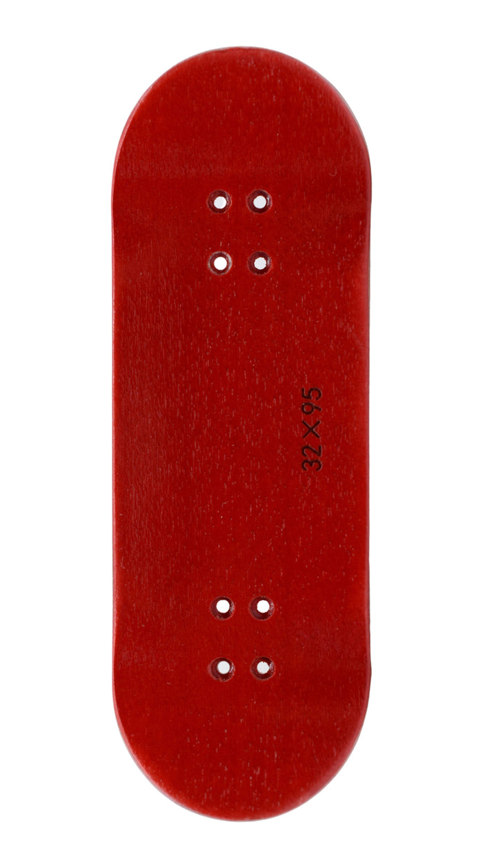 Teak Tuning PROlific Wooden 5 Ply Fingerboard Deck 32x95mm - Cherry Red - with Color Matching Mid Ply