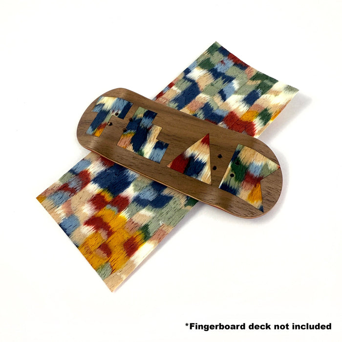 Teak Tuning Pro Fingerboards Wildwood Patchwork Veneer - 5 Sheets of Unique Veneer for Making Fingerboard Decks