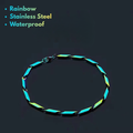Rainbow Stainless Steel Chain Bracelet – Waterproof Adjustable Jewelry for Men & Women