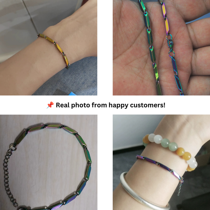 Rainbow chain bracelet gift for men and women stylish minimalist jewelry