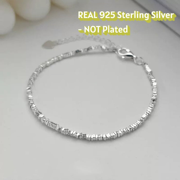 real 925 sterling silver block bracelet minimalist luxury design