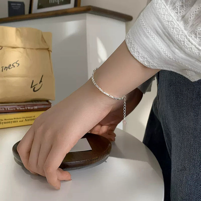 luxury sterling silver block chain bracelet unisex design