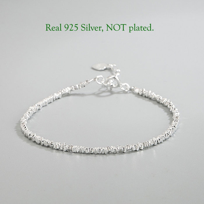 real 925 sterling silver block bracelet minimalist luxury design
