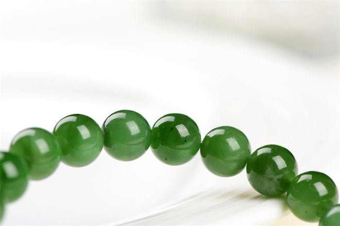 Authentic dark green jade beads Feng Shui luck and protection