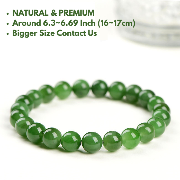 Premium handmade Hetian jade bead bracelet gift