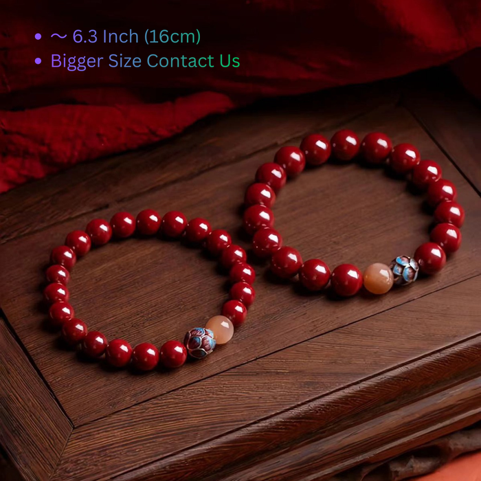 lucky red cinnabar bracelet wealth protection jewelry