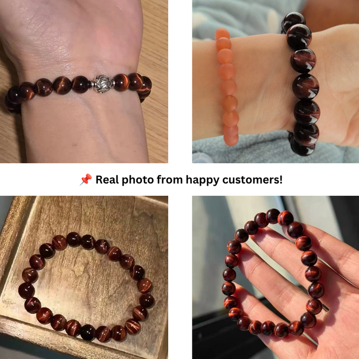 Natural Red Tiger Eye Bracelet on Wrist for Everyday Wear