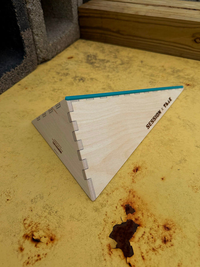 Session Fingerboards The Polebank - Wooden Fingerboard Obstacle with Acrylic Coping