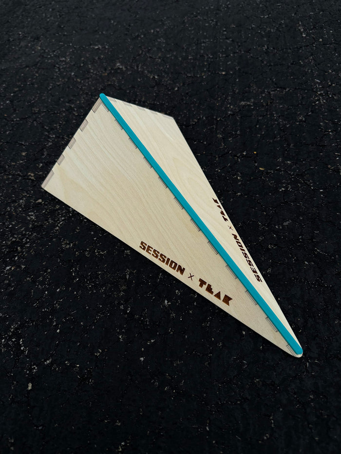 Session Fingerboards The Polebank - Wooden Fingerboard Obstacle with Acrylic Coping