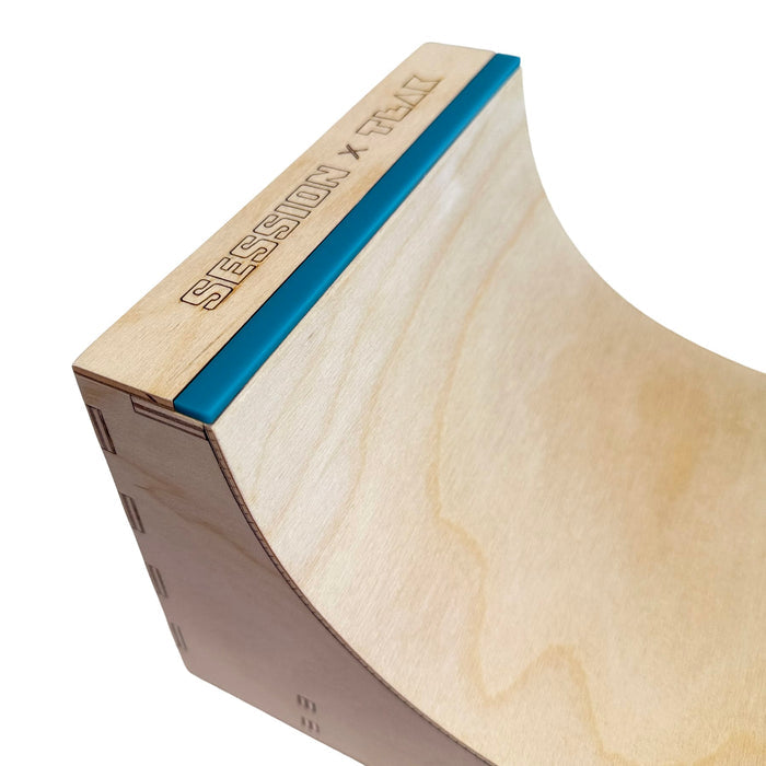 Session Fingerboards The Two-Face Halfpipe - Wooden Fingerboard Obstacle with Acrylic + Stainless Steel Coping