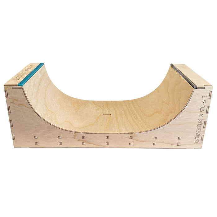 Session Fingerboards The Two-Face Halfpipe - Wooden Fingerboard Obstacle with Acrylic + Stainless Steel Coping