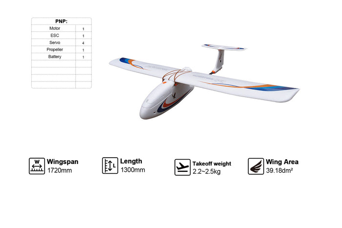 Skywalker 1720mm UAV Fixed Wing Drones Platform