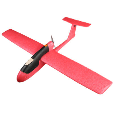 Red fixed-wing drone for mapping and surveying with sleek design and propeller