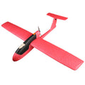 Red fixed-wing drone for mapping and surveying with sleek design and propeller