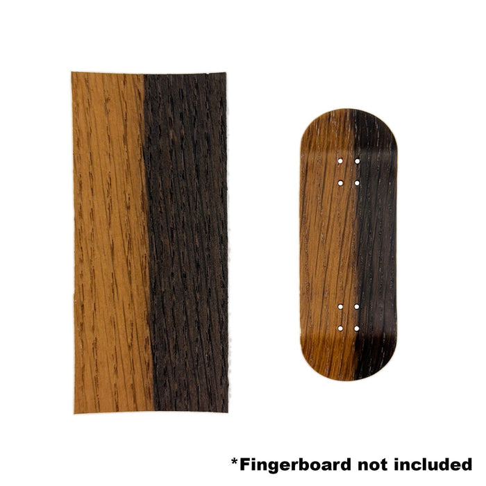 Teak Tuning Pro Fingerboards Smoked Oak Two Tone Veneer - 5 Sheets of Unique Veneer for Making Fingerboard Decks