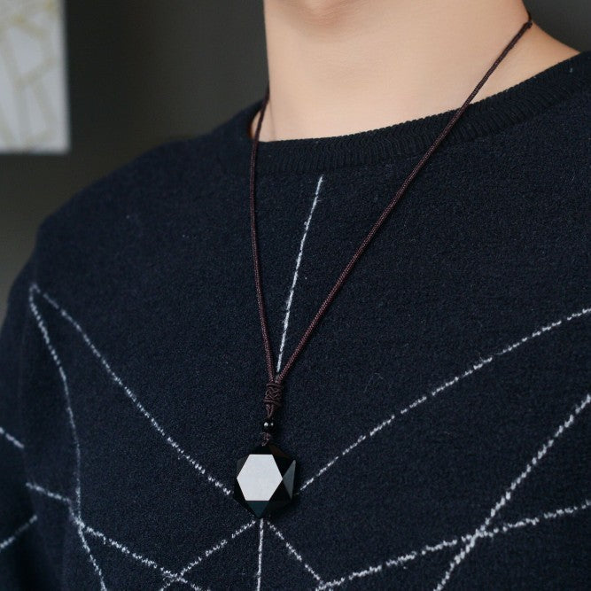 Grounding Energy Obsidian Necklace Feng Shui Protection Gift