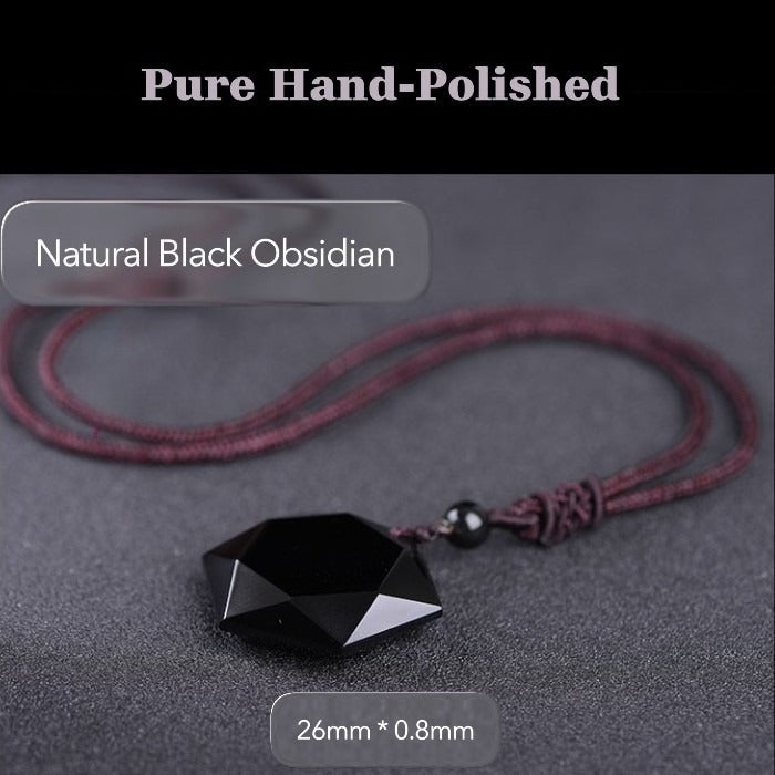 Handmade Black Obsidian Star of David Pendant for Spiritual Protection