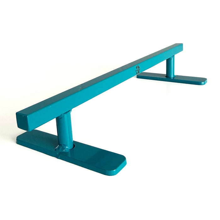 Teak Tuning Straight, Square Fingerboard Rail V2, 10" Long - Steel Construction - Made in USA - Teak Teal