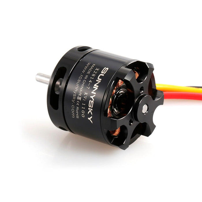 SunnySky X2814-7 1100KV brushless motor for UAV drones, featuring copper windings and 3-wire connection