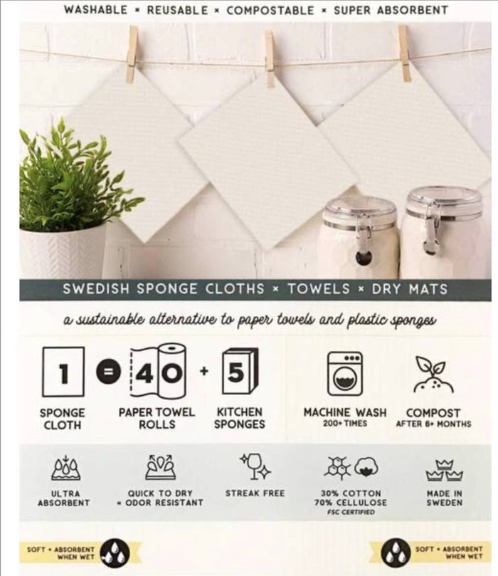 Tea Time Spring Swedish Dish Towel - The Regal Find