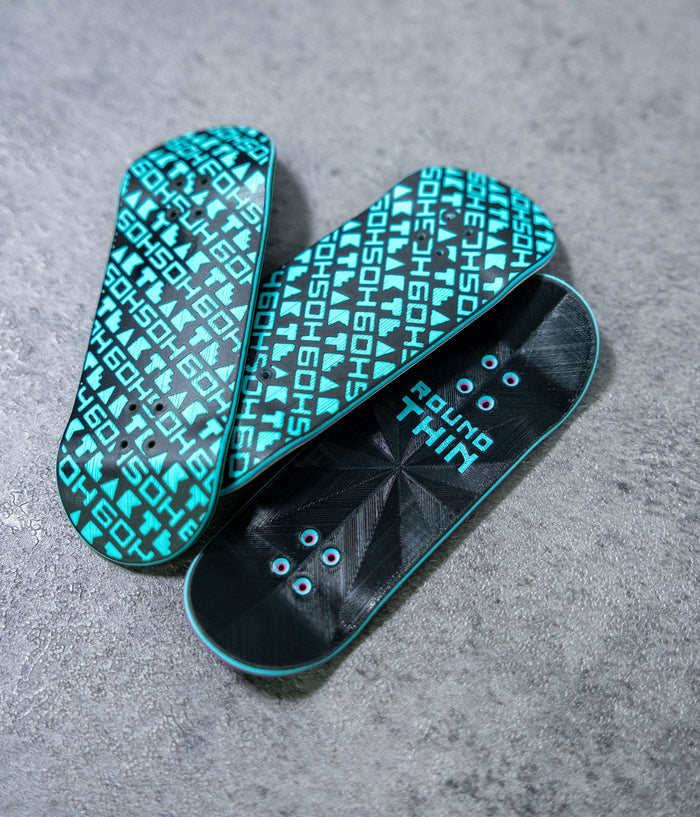 6oh5oh Teak x 6oh5oh 3D Printed Fingerboard Deck - Teal