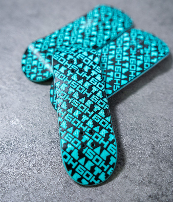6oh5oh Teak x 6oh5oh 3D Printed Fingerboard Deck - Teal