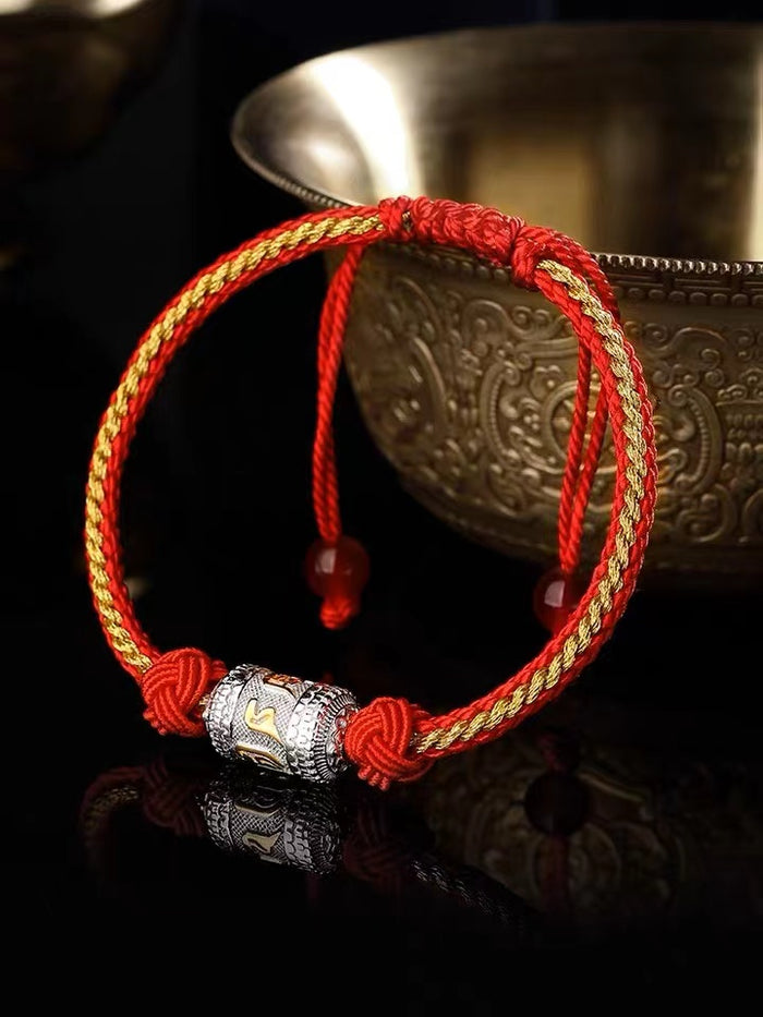 Handmade Tibetan silver bracelet feng shui jewelry unisex