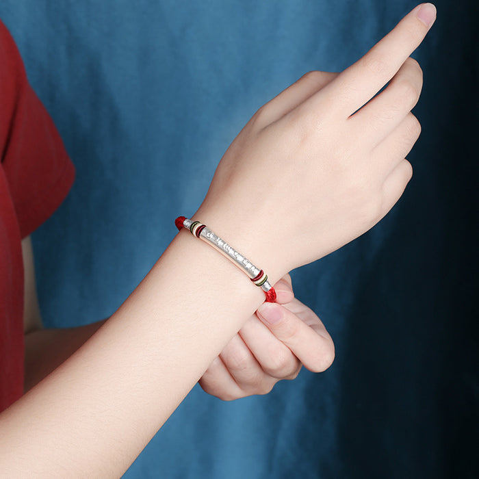 handmade mantra bracelet engraved silver tibetan style