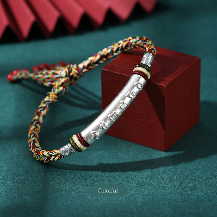 tibetan 99 silver mantra bracelet spiritual protection