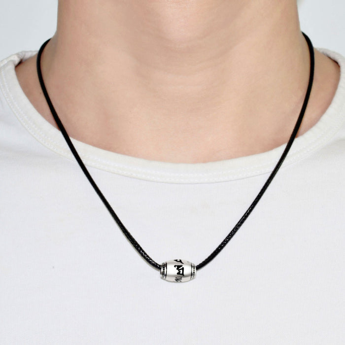 Om Mani Padme Hum Necklace – Spiritual Protection Pendant Titanium Steel